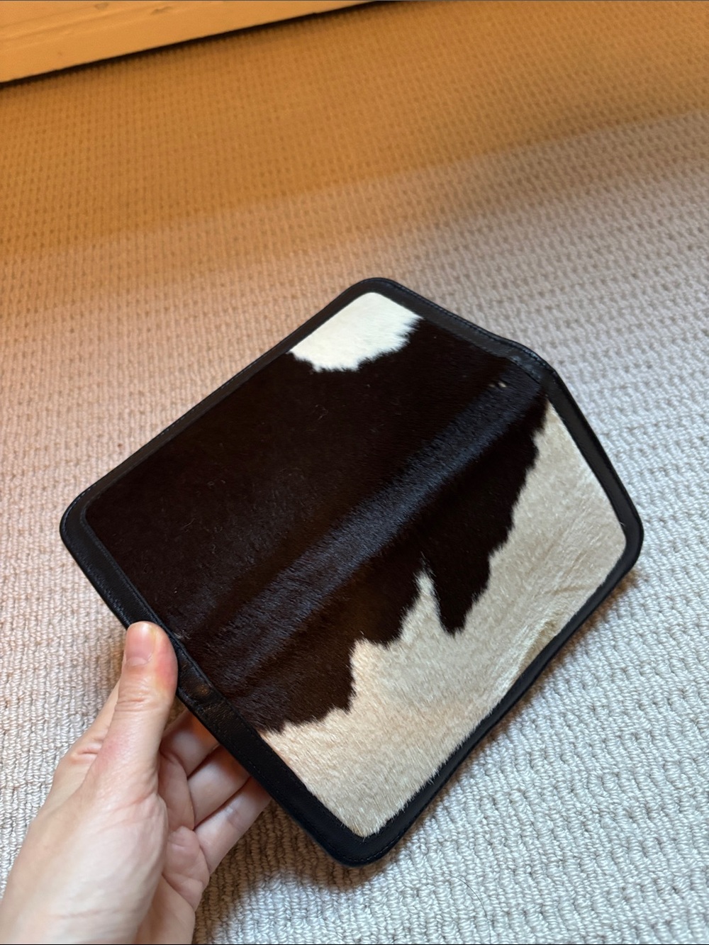 Vintage New Ponyhair Cowhide Western Style Leather Wallet with Pen and Checkbook